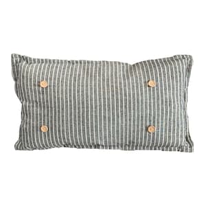 Interchangeable holiday pillow panels, Seasonal custom Gifts, Easy organized minmal décor CHARCOAL/CREAM STRIPES: Pillow Only (With Insert)