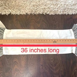 Matching Table Runner ONLY, Table Setting Decor, Layered Charcoal and White STRIPPED RUNNER image 7