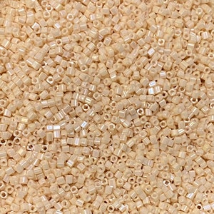 10 grams 1.5mm Square Toho Cube Beads TC123 Cream Opaque Luster