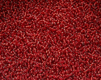 10 grams, 15/0-Toho Dark Ruby, Silver Lined, T25C,  Toho Japanese Round Seed Beads,  Craft supplies