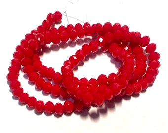 2x3mm (145-150)Opaque Red Crystal Rondelles crystal beads/faceted Craft supplies Rondella 15 inch strand