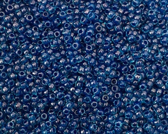 20 grams T932 Blue Lined Aqua 20 grams size 11/0 Toho Japanese Round Seed Beads 11/0  Craft supplies
