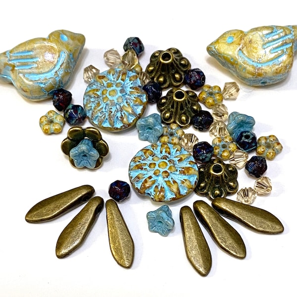 NEW! Imagination Inspiration Collections - Birds and the Beads! Stone Turquoise Mix