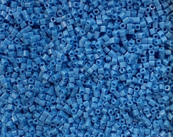 10 grams 1.5mm Square Toho Cube Beads TC43D Medium Blue Opaque