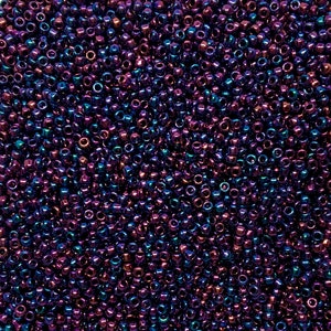 10 grams, T504, 15/0 Navy Blue Higher Metallic Iris, size 15,  Toho Japanese Round Seed Beads  Craft supplies