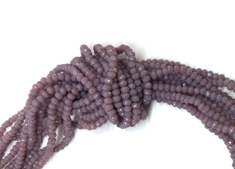 faceted beads glass rondelle rondelles Tiny 2.5x1.5mm, rondelle beads 195-200 crystal rondelles Rosy Brown Opal Rondelles