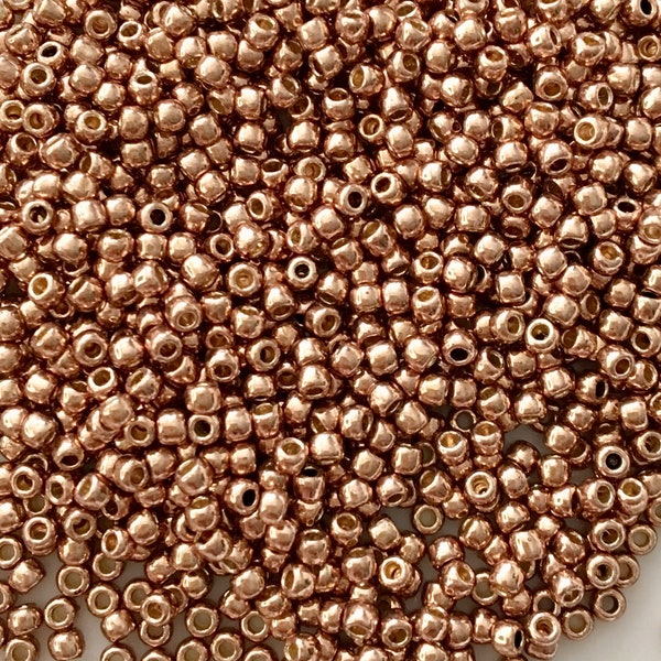 20 grams TPF593 Copper Rose/Almond permanent finish 11/0 Toho Japanese Round Seed Beads Craft supplies