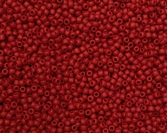 20 grams Toho T45F Matte Red Pepper Opaque size 11/0 Toho Japanese Round Seed Beads  Craft supplies