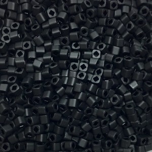 20 grams 2mm Square Toho Cube Beads T49F Black Matte