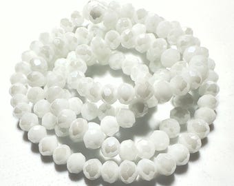3x4mm (110 pieces) Electroplate White Faceted Rondelles Chinese Crystal Rondelles