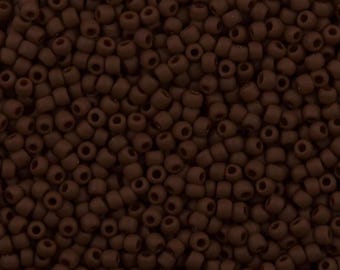 10 grams T46F Toho Chocolate Brown Matte Opaque size 15/0 Toho Japanese Round Seed Beads