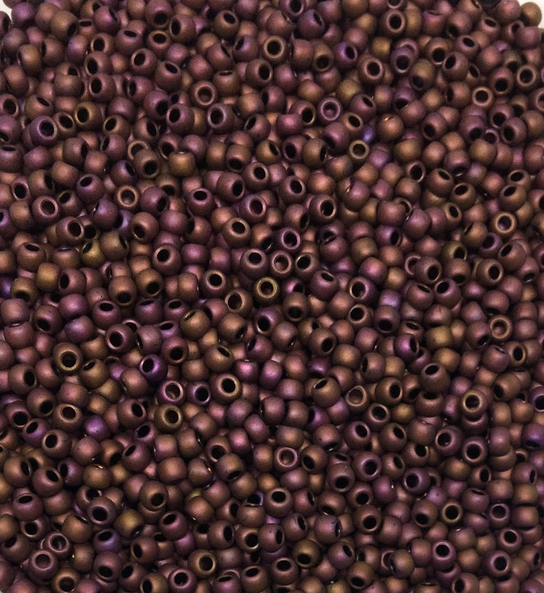 T703 Craft supplies 20 grams Copper Mauve Mocha Matte Toho Japanese Round Seed Beads 110