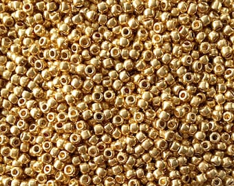 20 grams Toho TPF557 Gold  Starlight Perma Finish size 11/0 Toho Japanese Round Seed Beads  Craft supplies