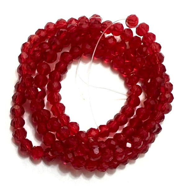 2x3mm (145-150)Light Siam Red Crystal Rondelles crystal beads/faceted Craft supplies Rondella 15 inch strand