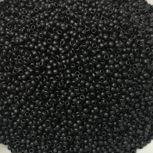 20 grams Jet Black Opaque semi-glazed T2612F Toho Japanese Round Seed Beads 11/0  Craft supplies