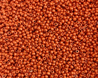 20 grams Toho TPF562F Matte Sun Burnt Orange  Perma Finish size 8/0 Toho Japanese Round Seed Beads