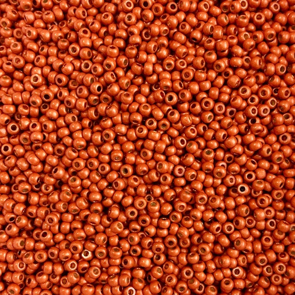 20 grams Toho TPF562F Matte Sun Burnt Orange  Perma Finish size 11/0 Toho Japanese Round Seed Beads  Craft supplies