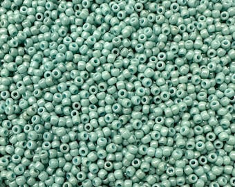 20 grams T1611 Opaque Lustered Lagoon, Toho Japanese Round Seed Beads 11/0  Craft supplies