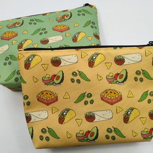 Taco Zipper Pouch Water Resistant Makeup Bag, Project Bag, Cosmetics Bag, Makeup Organiser, Makeup Pouch, Makeup Case, Travel Gift image 7