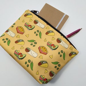 Taco Zipper Pouch Water Resistant Makeup Bag, Project Bag, Cosmetics Bag, Makeup Organiser, Makeup Pouch, Makeup Case, Travel Gift image 2