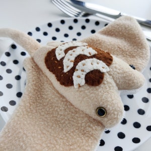 Sea Pancake Cinnamon Apple Cute Stingray Manta Ray plushie with soft Minky Fleece belly image 2