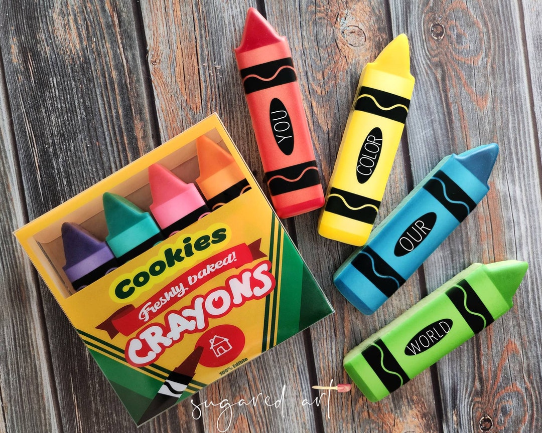 Crayon Cookies. Teacher Appreciation Day Sugar Cookies Boxed Etsy