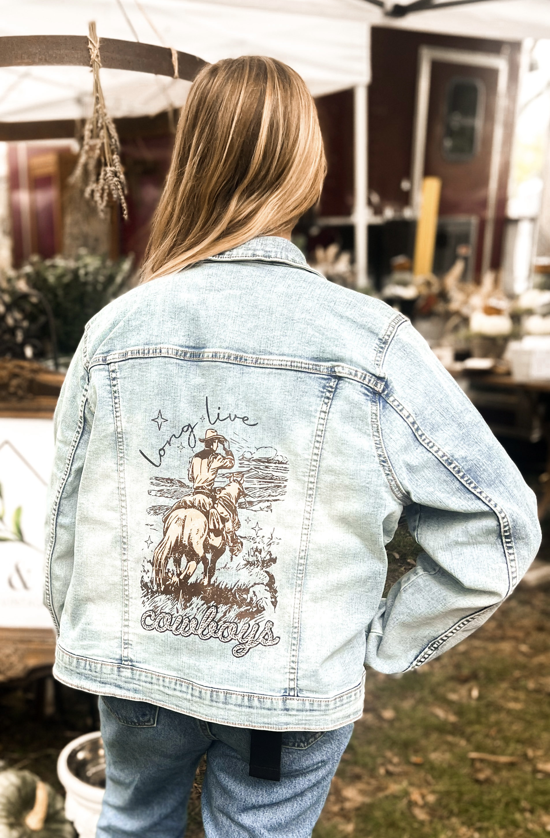 Denim shop jacket graphic