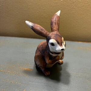 Fun Vintage Hand Painted Brown Easter Bunny Figures ~ Fun Easter / Spring Decor