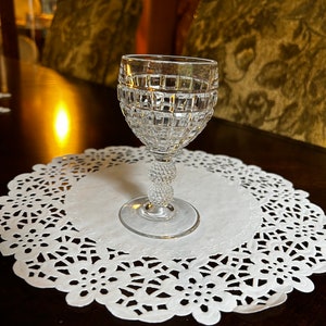 Vintage Footed Heisey Victorian ~ Klarer Likör-Cocktail ~ Schönes Block-Design ~ Sehr hoher Stil