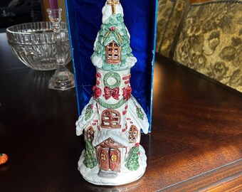 Retired Vintage Lighted Ceramic Church Table or Christmas Putz  Decor ~ High Quality Tea Candle Light Decor