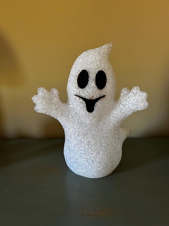 Vintage Melted (popcorn) Plastic Changing Color / Halloween Ghost