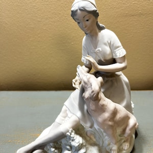 Lladro Lady With Dog Figurine - Etsy