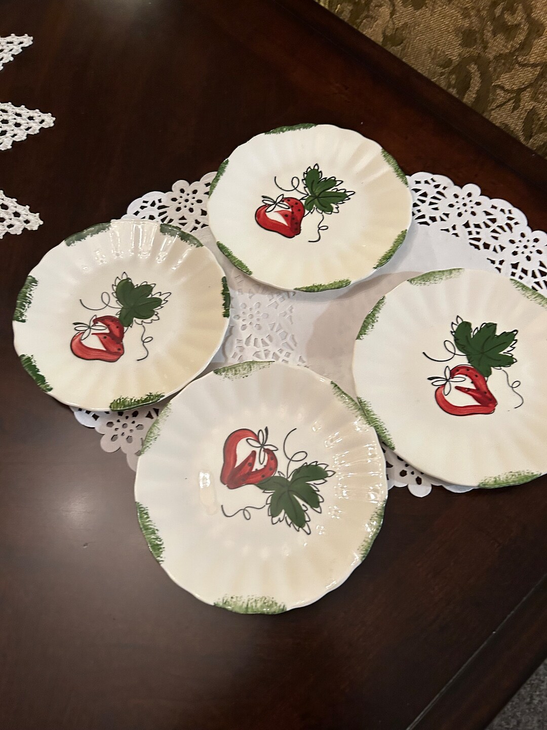 Retired Bread Plates ~ Strawberry Sundae by Blue Ridge / Southern ...