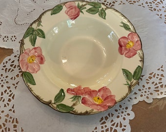 Lovely Retired Franciscan Desert Rose Flat / Coupe Rim Soup Bowls ~ Vintage USA Mark