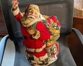 Nice Vintage Retro 1960s Santa Pillow Carrying a Toy Sack Home Crafted Retro Piece