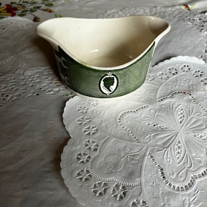 Lot of Vintage Green Colonial Homestead Round Gravy Boat ~ Royal USA