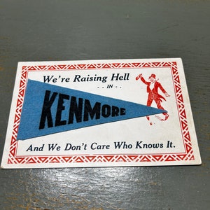 Cartão postal vintage da flâmula Kenmore Ohio de 1910 ~ Bom estado, sem uso