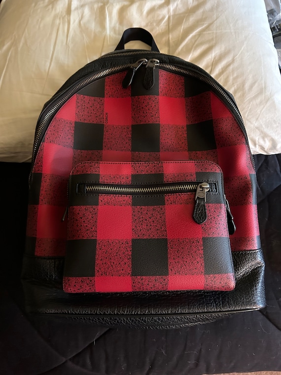 buffalo plaid coach backpack Leather Tartan Court Bag  Bee Balm Boutique C7307retail Price $78.00 Coach | Bags | Coach