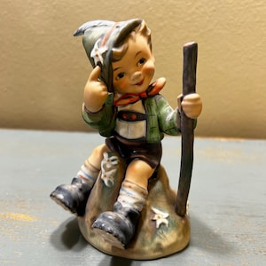 Antique Goebel Hummel Mountaineer ~ Goebel Bee in a V Mark  ~ HUM #315 ~ West Germany ~ Very Cute