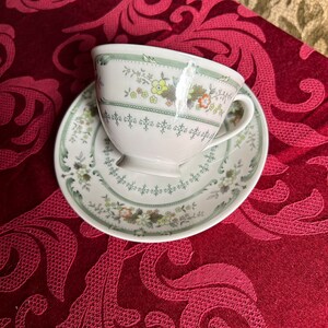 Pair of Retired ROYAL DOULTON Provencal Footed Cup & Saucer