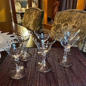 Beautiful Cambridge Clear Glass Caprice Champagne / Sherbet Coupes ~ 5- 3/4&quot; Coupe Goblet