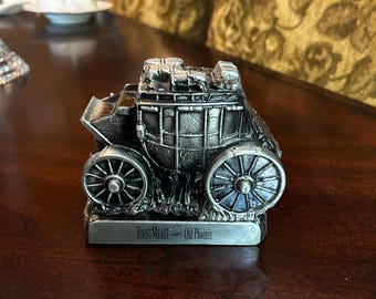 Nice Vintage First Merit - Old Phoenix Silver Metal Stagecoach