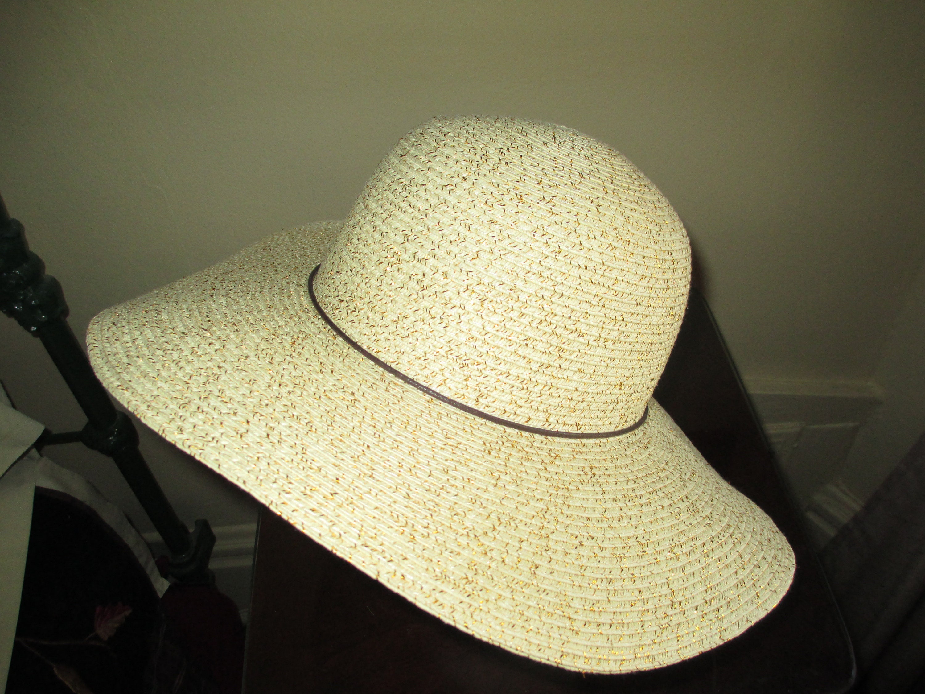 Very Stylish Woman's Straw Hat With Gold Accents / NICE - Etsy