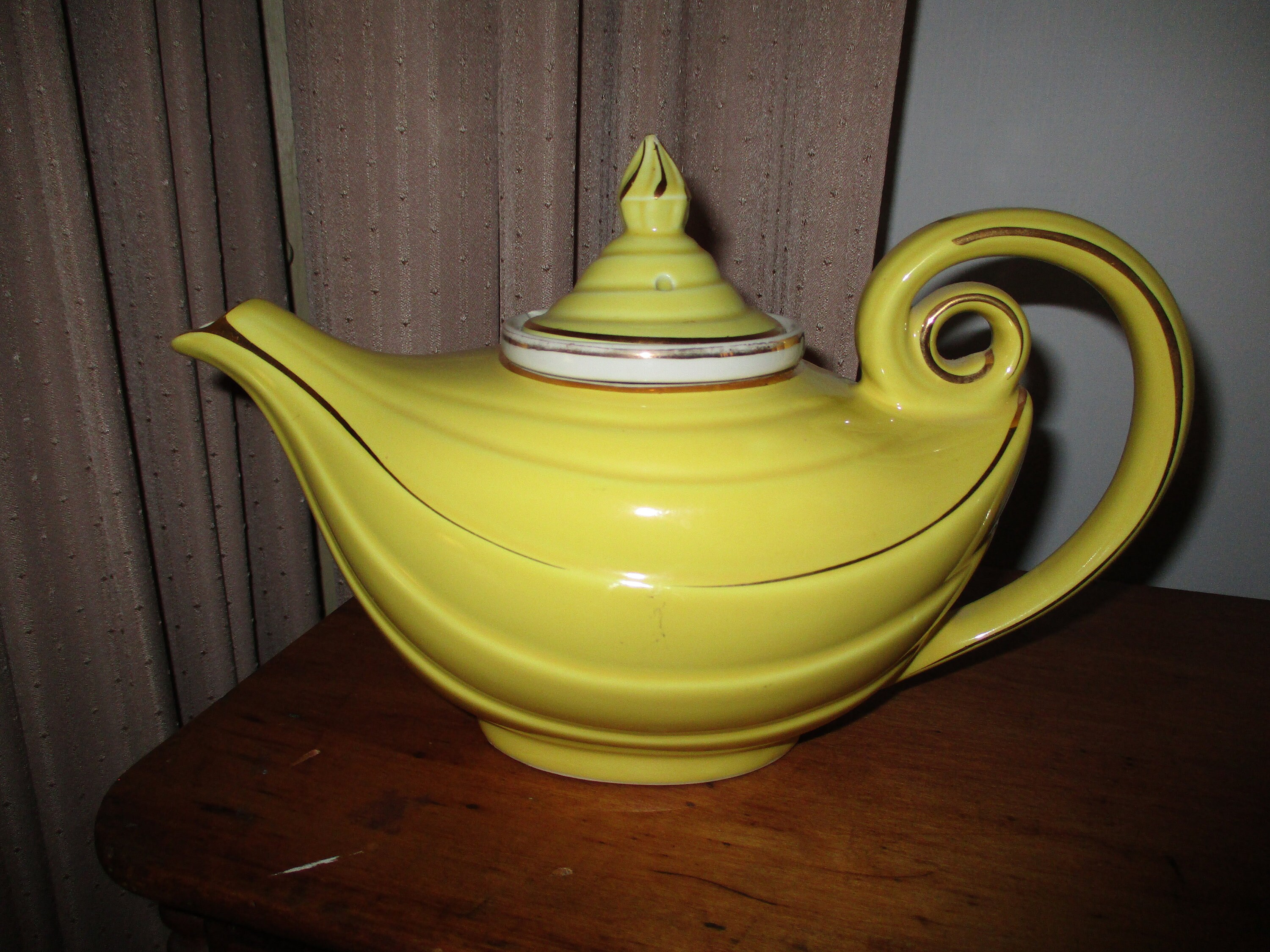 Vintage Hall Aladdin 6 Cup Teapot Yellow & Gold Trim with Etsy