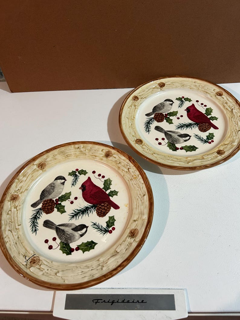 Bonbonnière 3 Sections Sonoma By Kohl's – Motif Knollwood, Oiseau Cardinal – Céramique Blanche