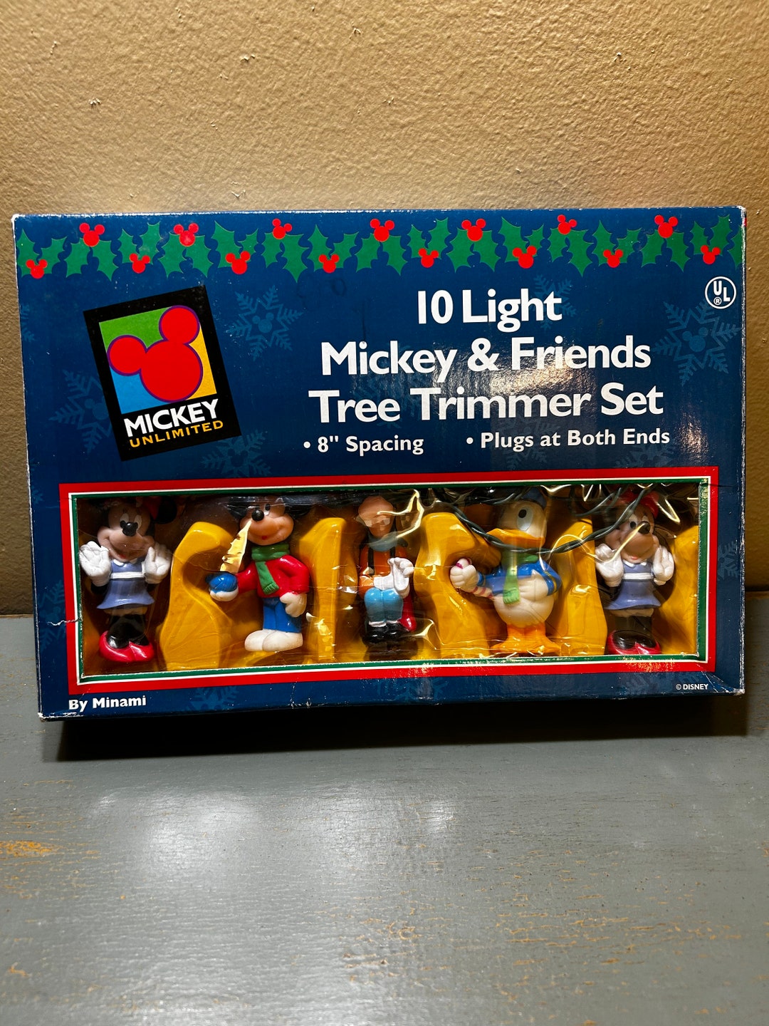 Lot of 2 Fun Vintage Strings of Mickey Mouse & Friends Disney Christmas Tree Lights Santa's Best