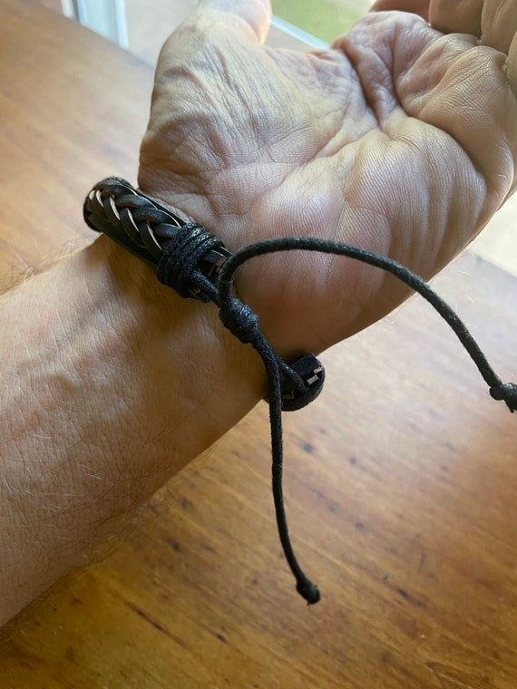 Nice Black Leather Bracelet ~ Easy On & Off ~ Hot… - image 3