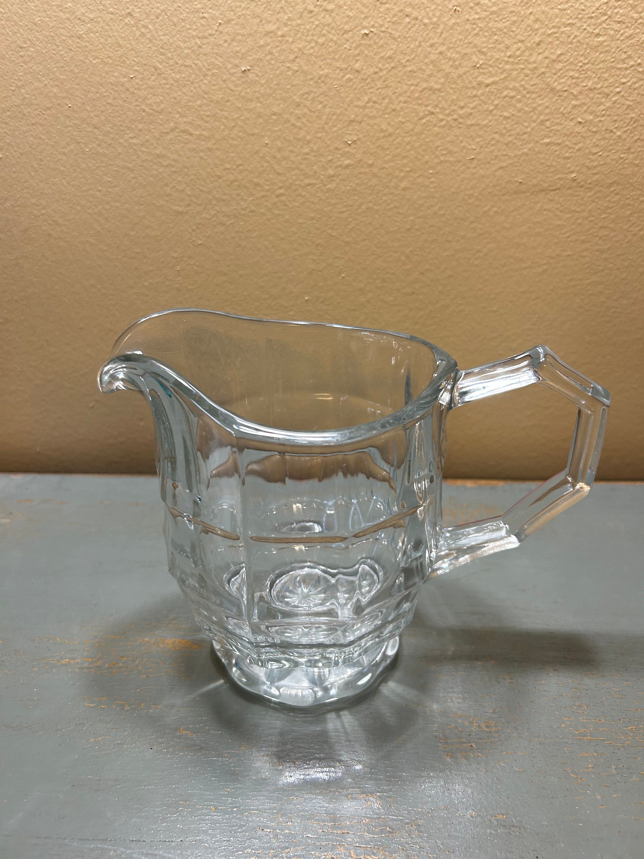 Ground Pitcher Lovely Vintage Elegant Crystal Juice / Milk Pitcher ~ Geometric Handle ...