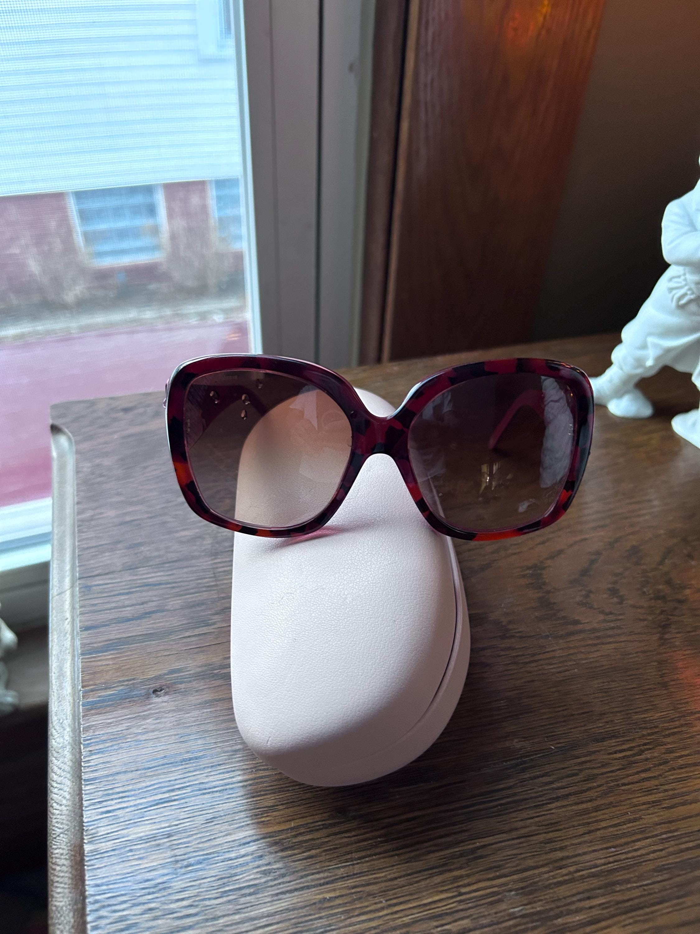 Authentic Versace Women\'s cheetah Tortoiseshell Sunglasses - Classic Round Frame Versace Tortoise Sunglasses - Etsy main image 2