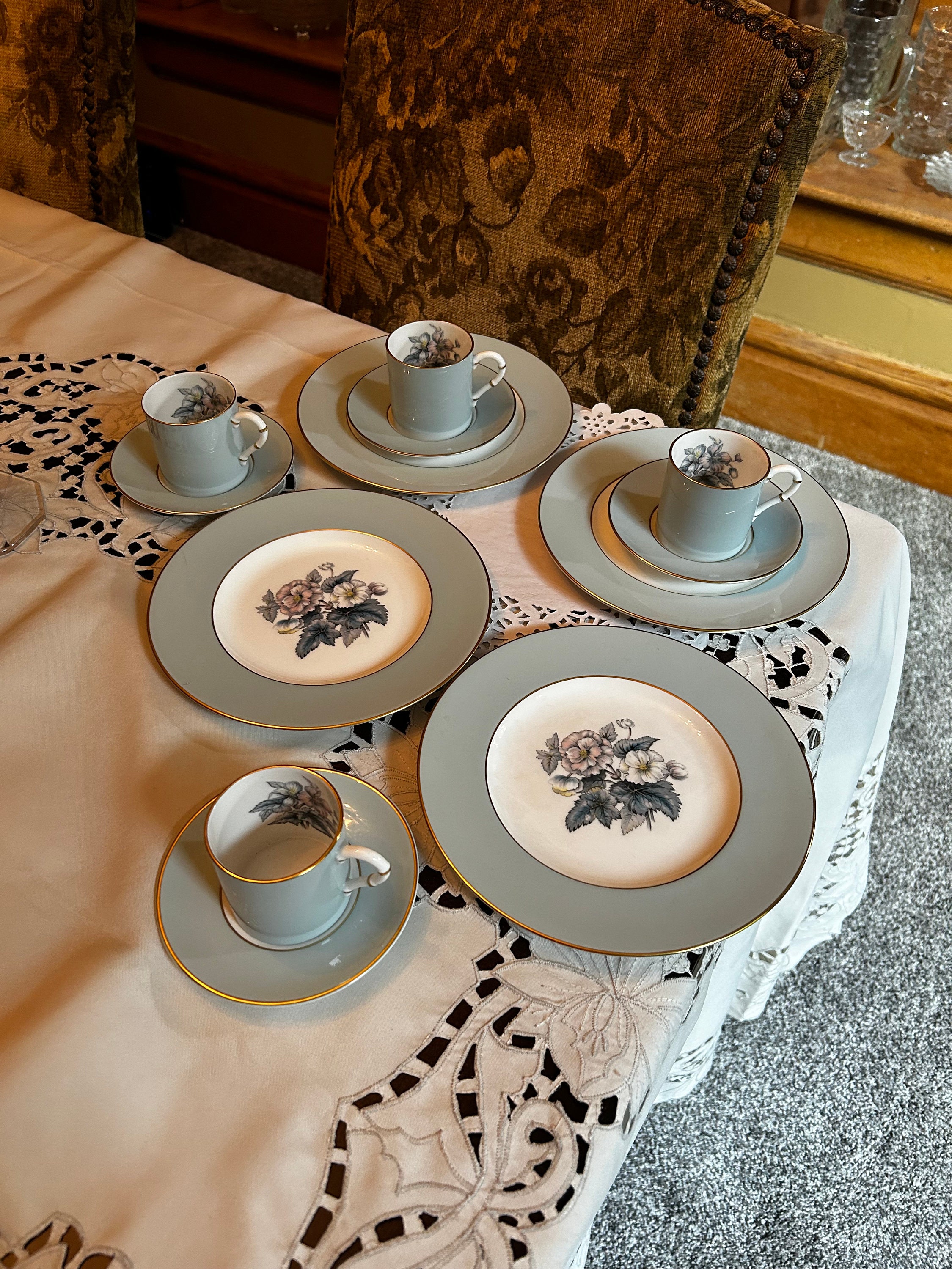 Retired ROYAL WORCESTER Woodland Pattern ~ Lot of Four 3 Piece